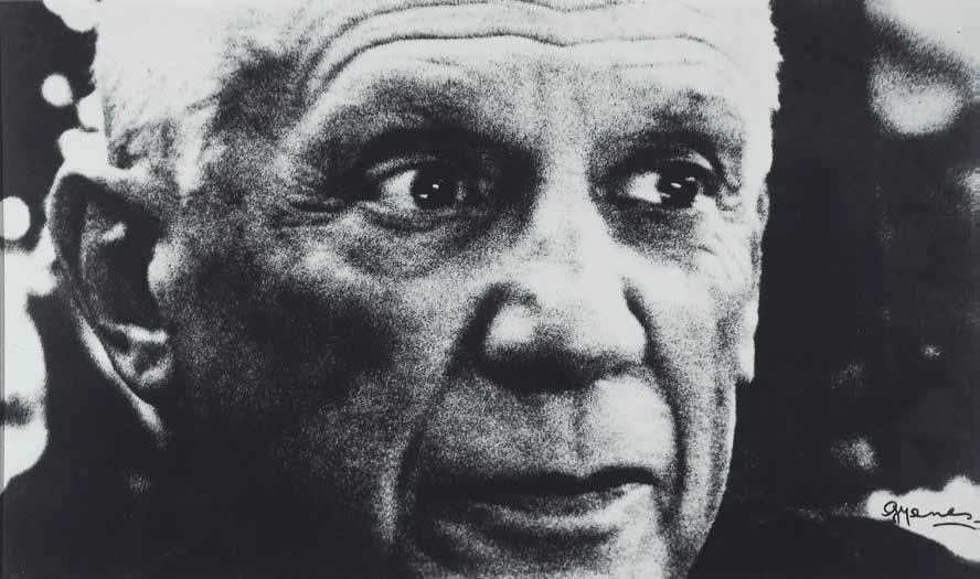 JUAN GYENES REMENYI (Kaposvar, Hungría, 1912- Madrid, 1995). Picasso habló poco, pero lo pintó todo. Copia positiva en b/n. Firmada 1958 Procedencia: Colección ICI N.º inv. 527 CA
