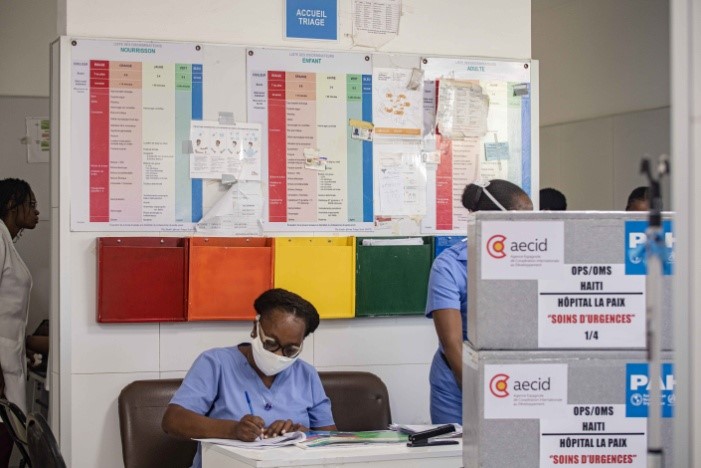 Servicio de admisión del Hospital La Paix