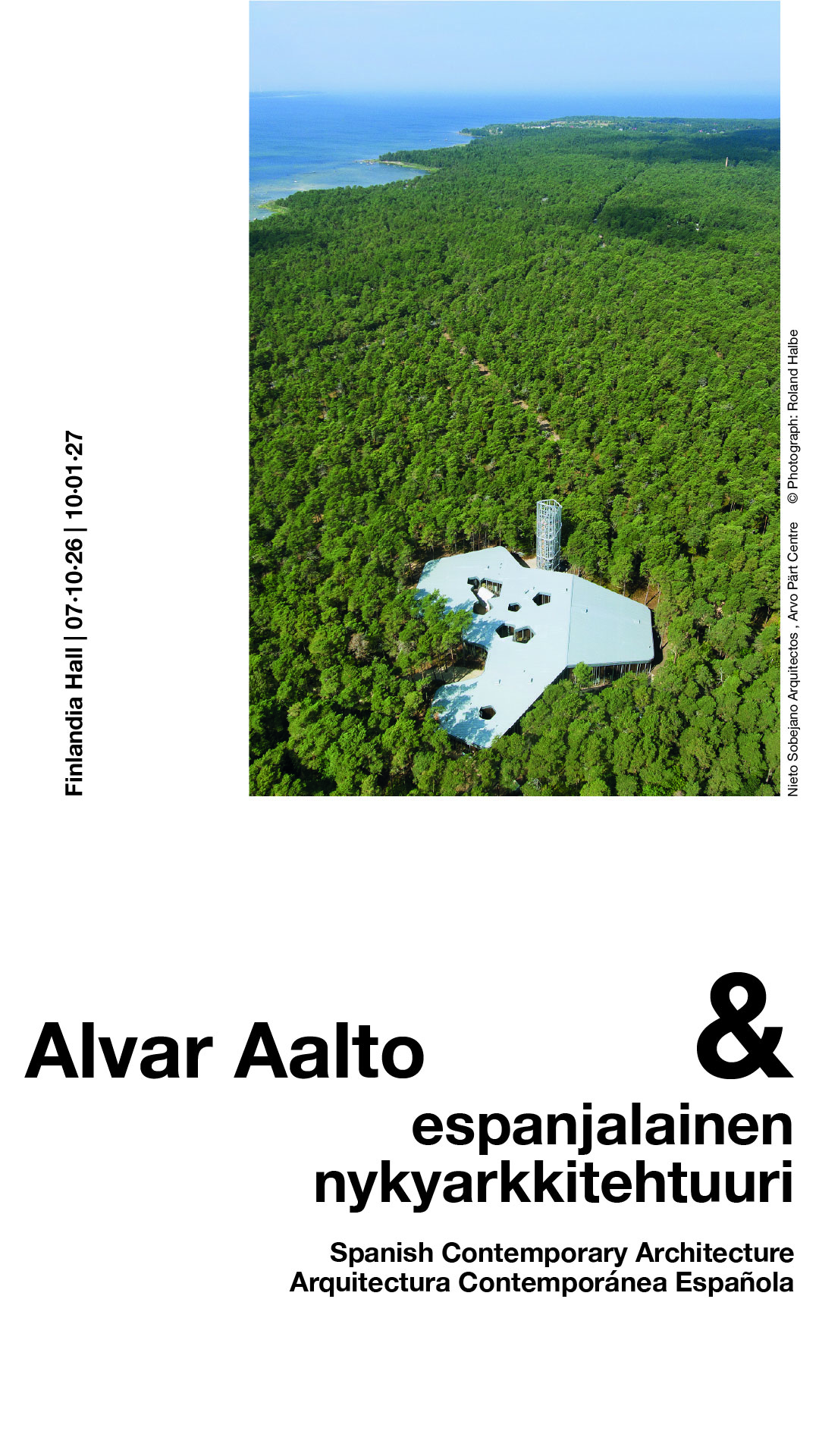 Cartel promocional del evento Alvar Aalto y la Arquitectura Contemporánea Española