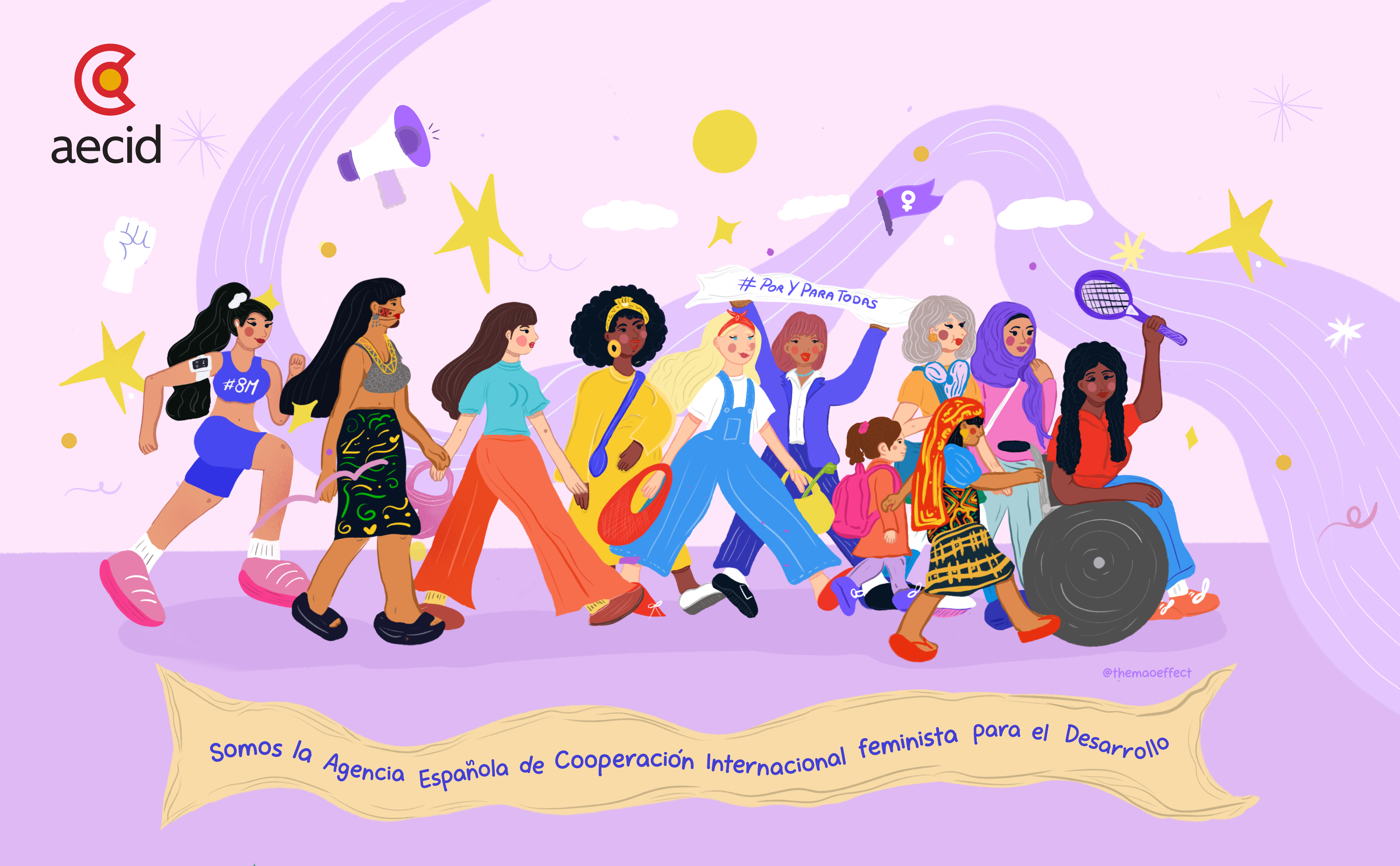 Ilustración de la artista panameña Mariel Almuiña, MAO, para la AECID para conmemorar el Día ...