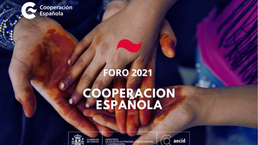 Cartel del foro de Cooperación Española 2021