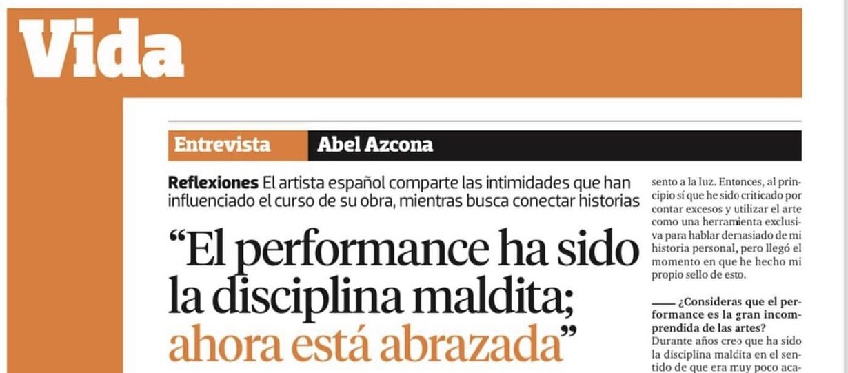 Abel Azcona El performance ha sido la disciplina maldita ahora est abrazada