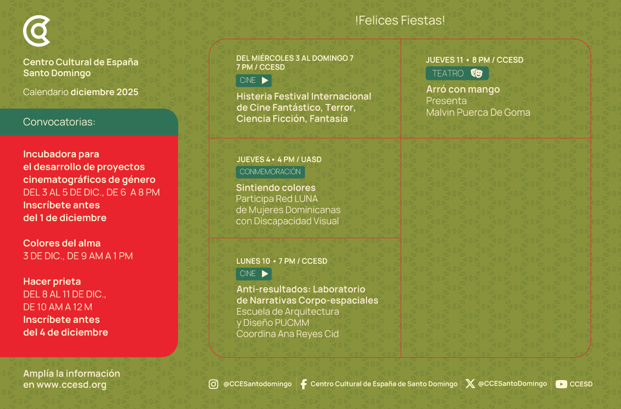 Calendario de actividades diciembre 2025