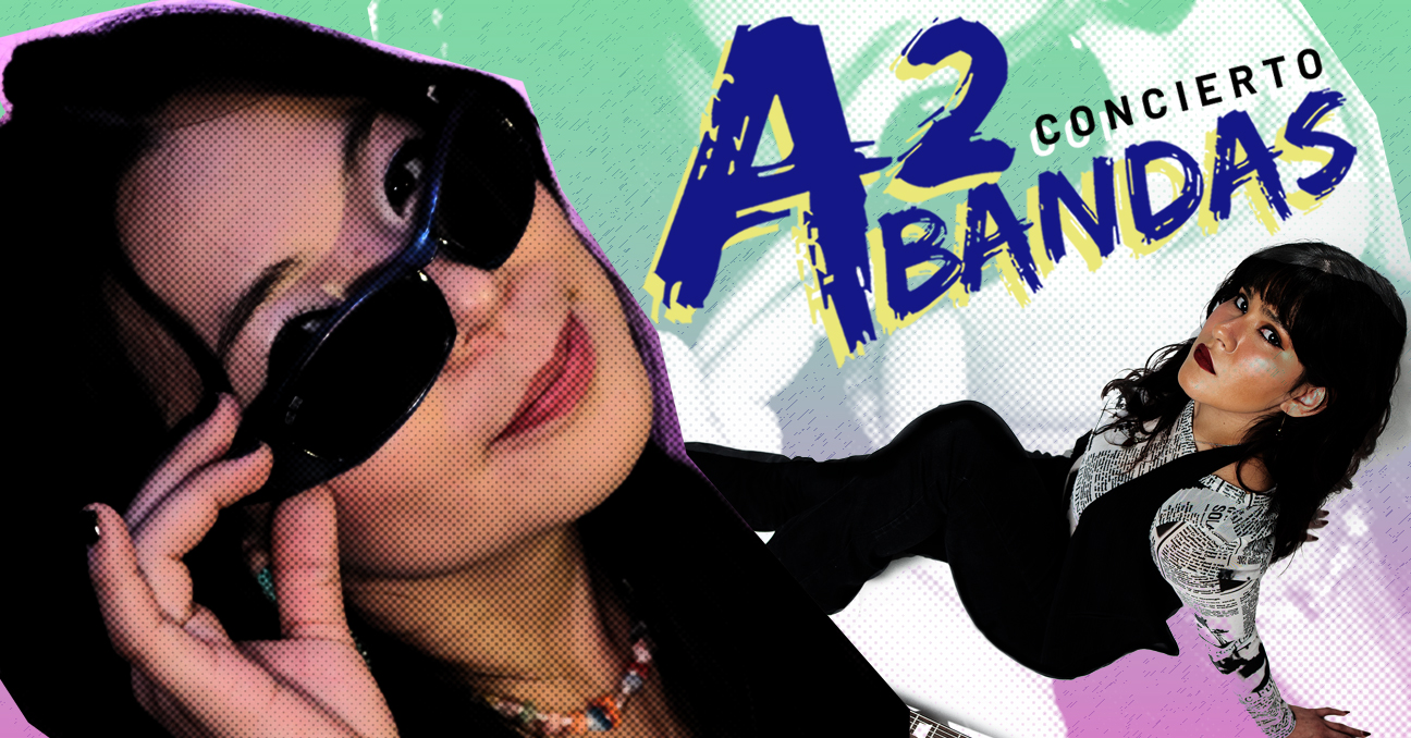 El afiche de A2Bandas Concierto incluye una imagen en primer plano de la cantante La Cookie 503 y una imagen en medio plano de la cantante Morelú
