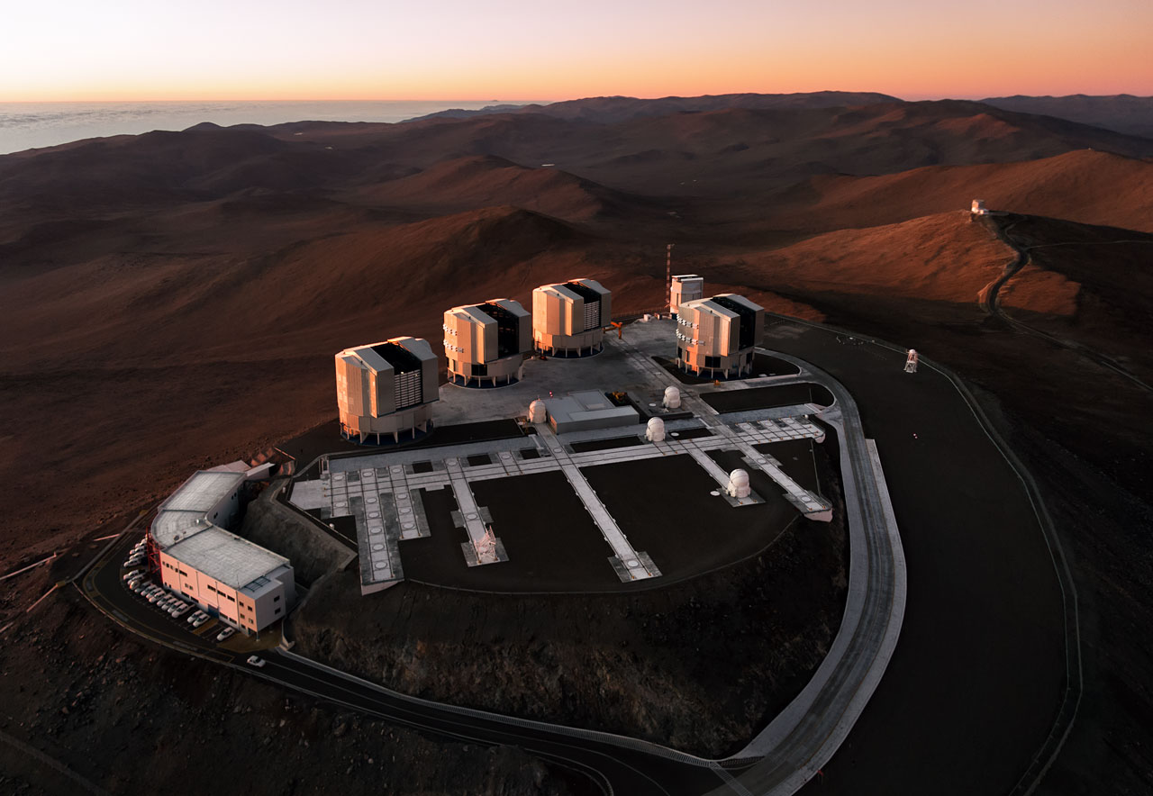 Imagen aerea del observarorio de Paranal