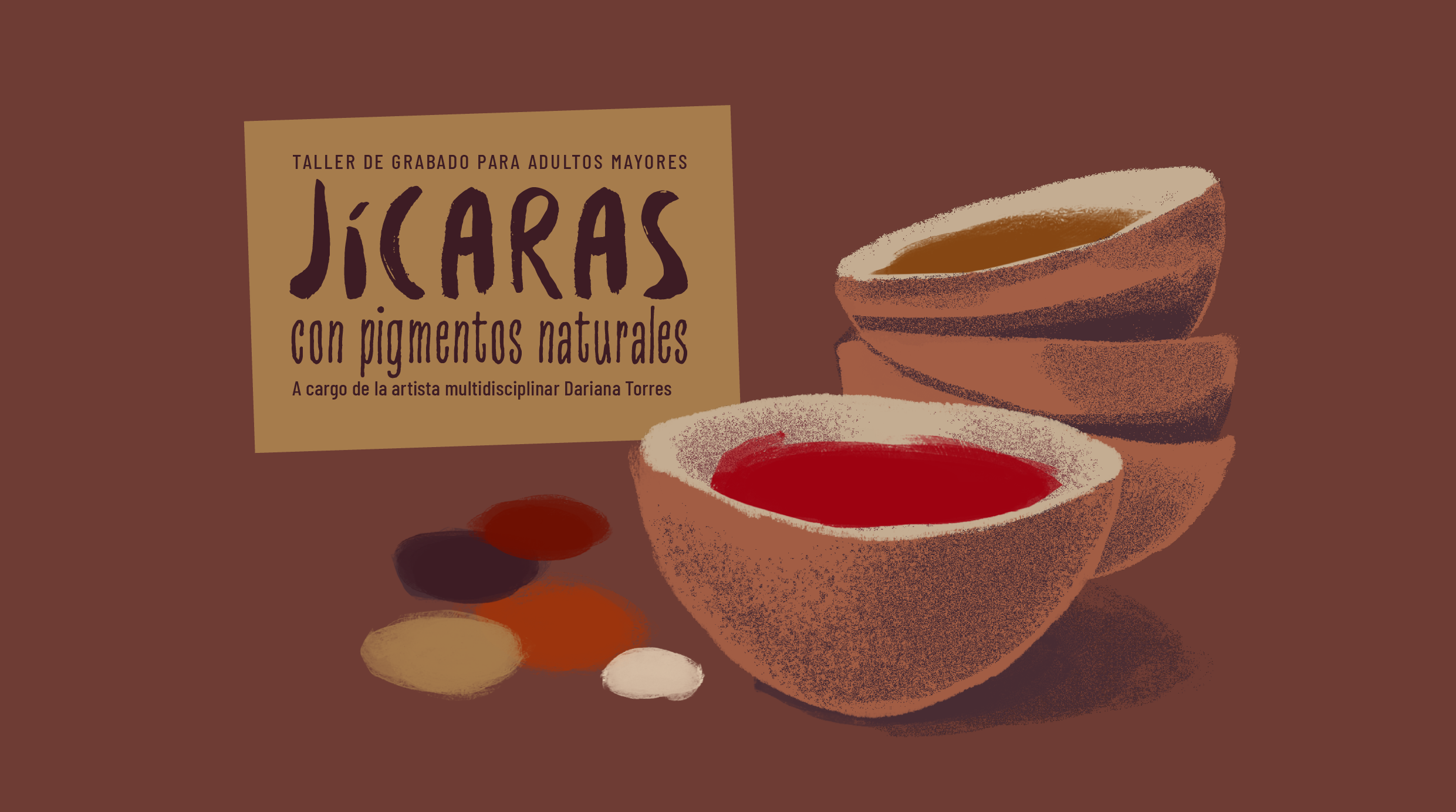 Taller de grabado: Jícaras con pigmentos naturales