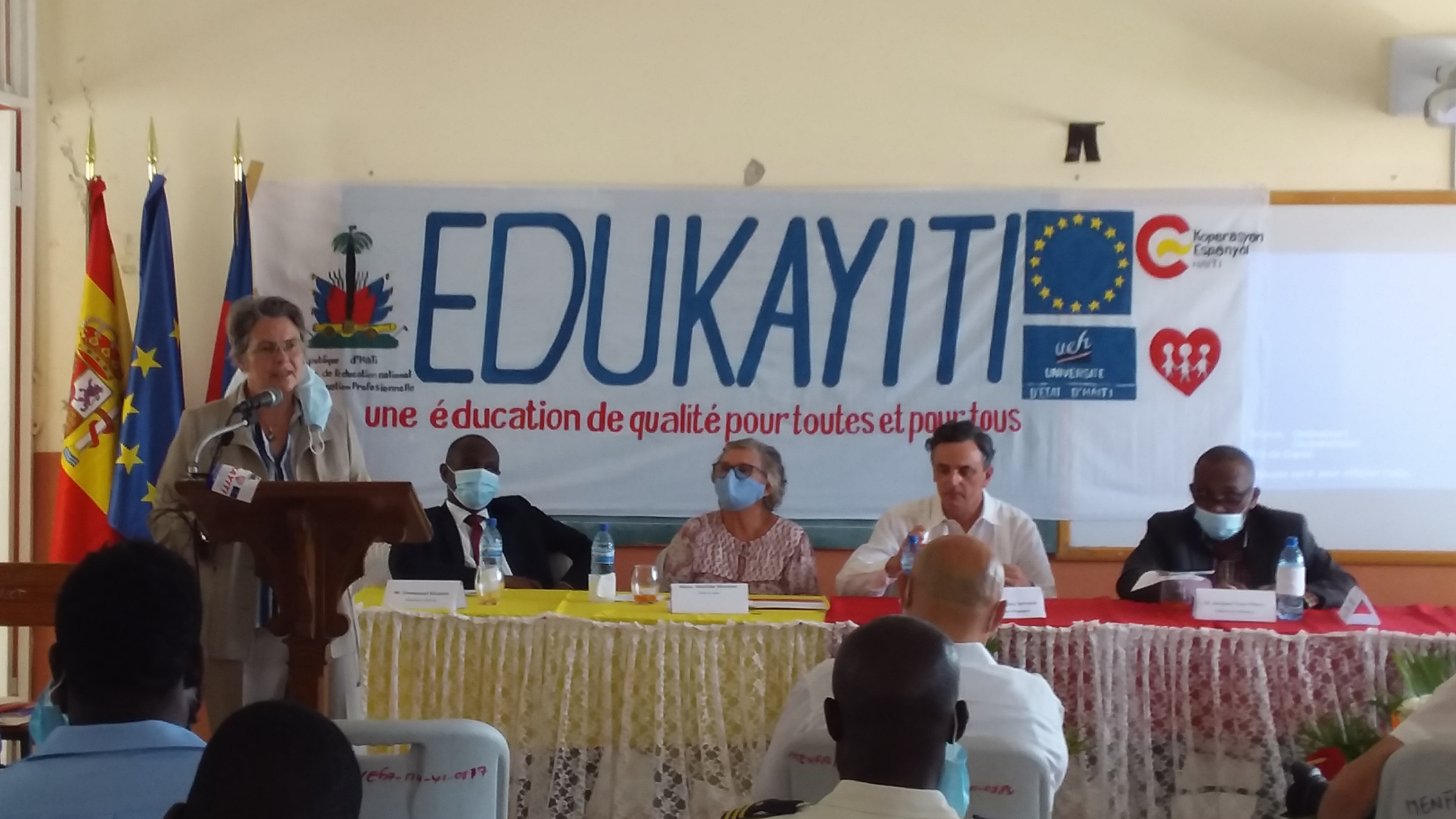 Intervención de la Sra. Sylvie Tabesse, embajadora de la Unión Europea, en la ceremonia de lanzamiento del proyecto EDUKAYITI en Jacmel.