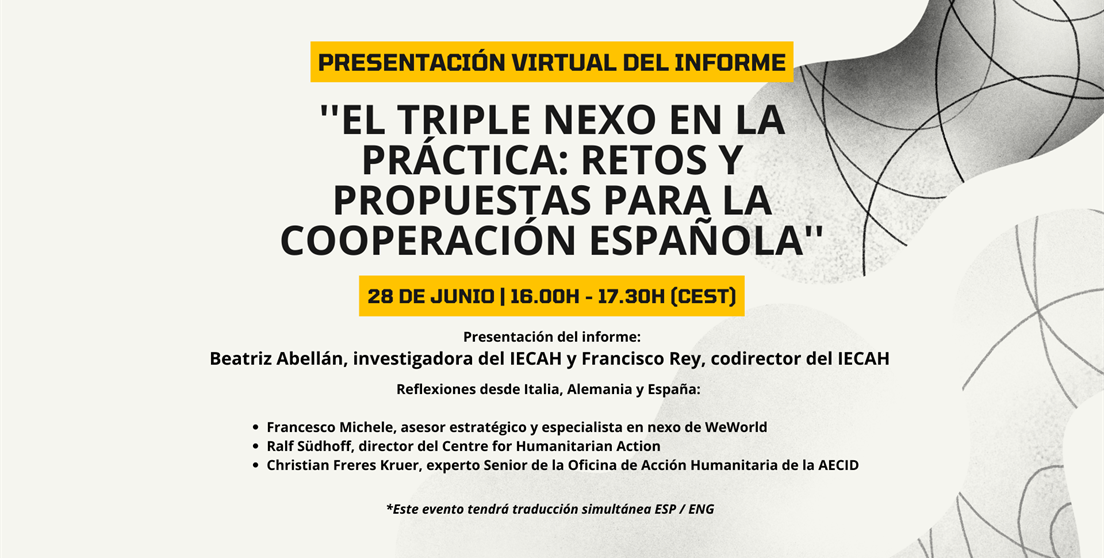 Presentación del informe “El triple nexo en la práctica: retos y propuestas para la cooperación española”