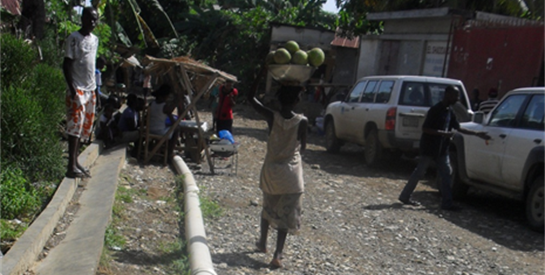 obras de agua y saneamiento en Haití